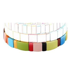 Rose enameled bracelet
